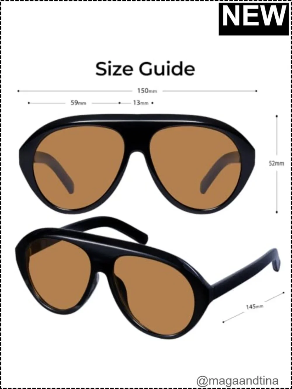 Oversized Aviator Sunglasses with UV400 Protection